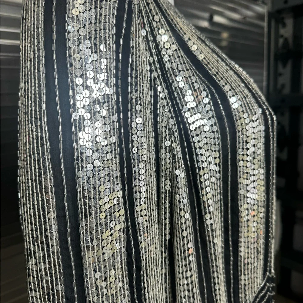 Judith Ann Creations 100% Pure Silk Sequin Beaded Blazer Medium Vintage - Picture 8 of 9